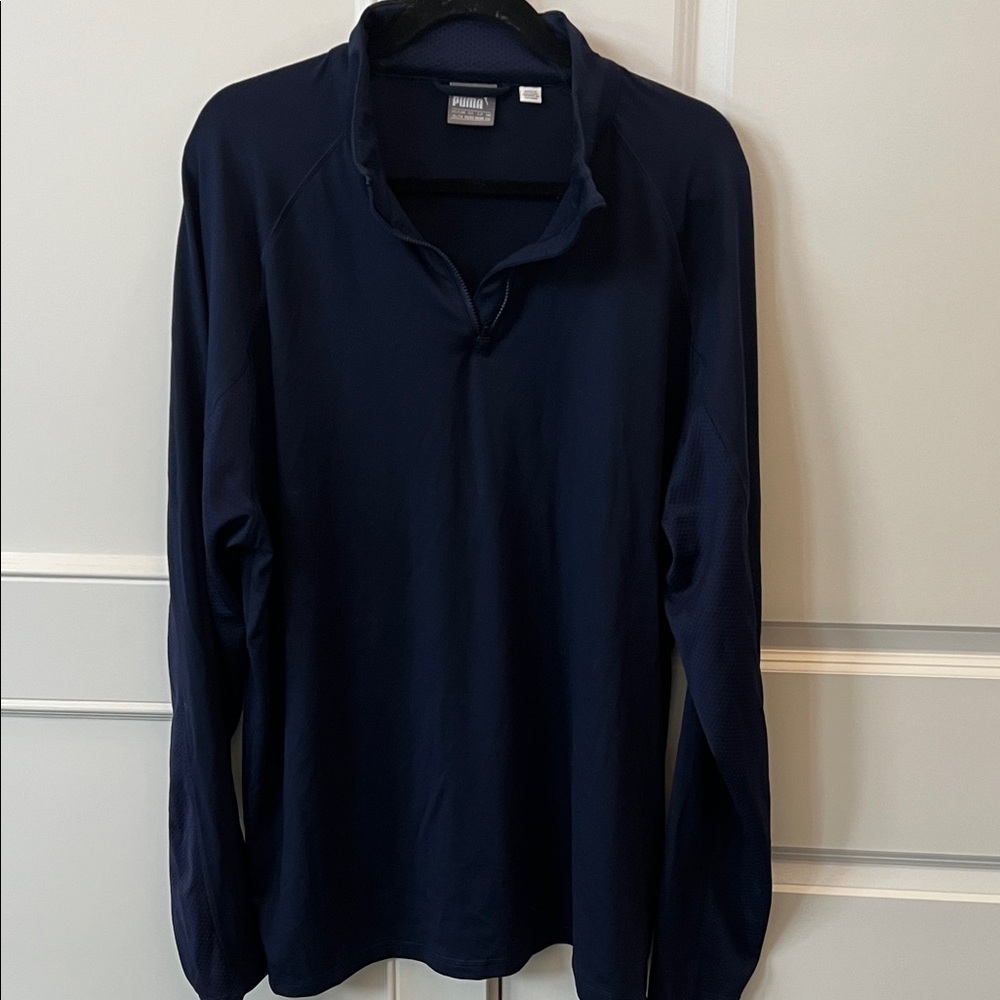 PUMA core quarter zip popover crest Men's Dark Blue Long Sleeve size xl
